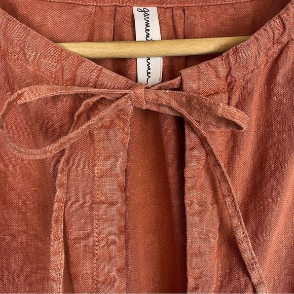 Linen Garmentory Garment Farmer Shift Dress Medium Large Lagenlook Rust Neutral - Picture 11 of 13